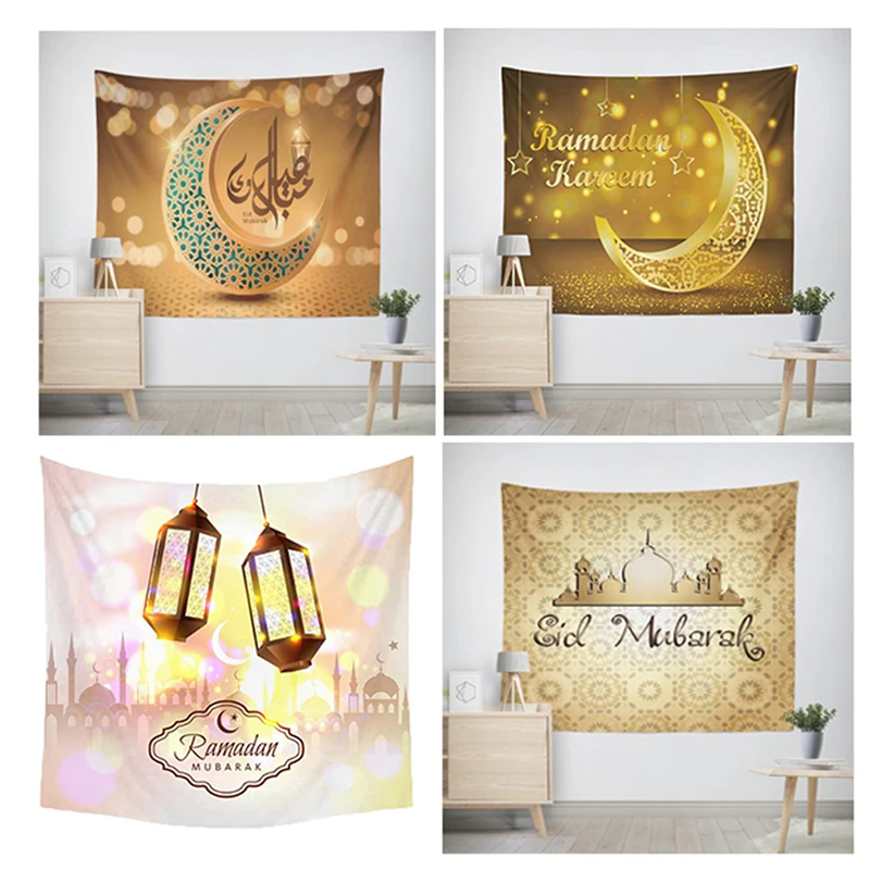 

1 шт. Винтажный Классический декор ИД Мубарак настенный гобелен Луна Звезда мусульманский подвесной гобелен домашнее настенное полотенце Р...