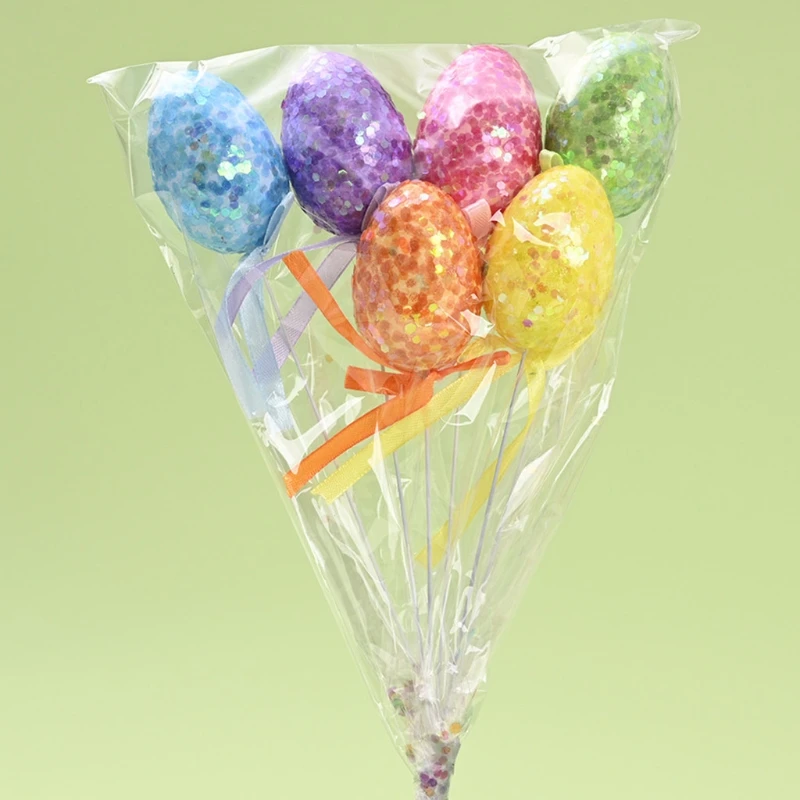 

6/12/46pcs Colorful Foam Easter Eggs Decorations Painted Bird Pigeon Eggs DIY
