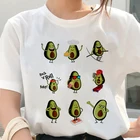 Женская футболка с рисунком авокадо, повседневные топы с короткими рукавами, женская футболка, летняя одежда harajuku, футболки