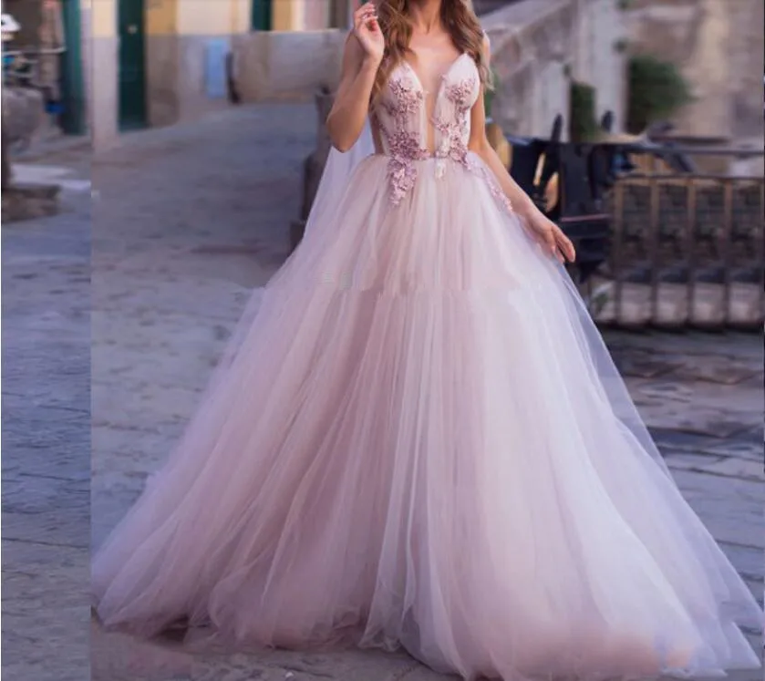 Boho Длинные Светло фиолетовые Вечерние платья Vestidos 3D цветы с открытой спиной 2020