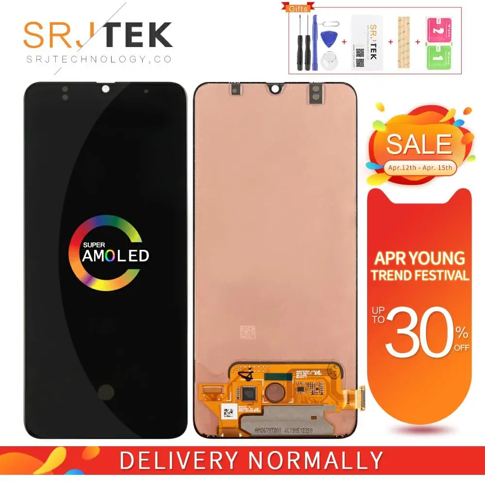 AMOLED экран для Samsung Galaxy A70 LCD сенсорный дигитайзер Сенсорное стекло в сборе дисплей