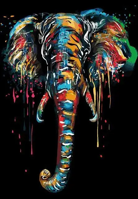 

Modern Colorful Elephant Canvas Paintings on The Wall Art Posters and Prints Nordic Art Animals Canvas Pictures for Home Room