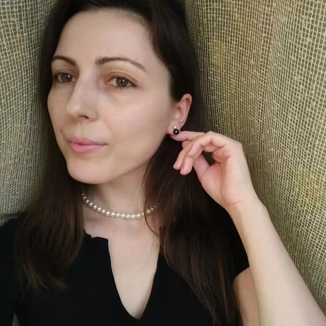 Женские серьги из серебра 925 пробы с жемчугом, маленькие, белые, черные, свежие, подарок девушке серьги из натурального жемчуга (art.: 3920b5259eb50) - 3920b5259eb50