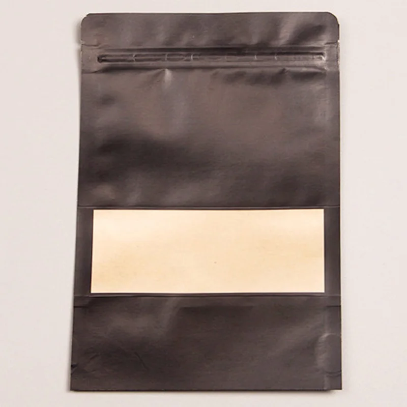 50 шт./лот черный матовый пакет из крафт-бумаги для окон упаковка закусок печенья