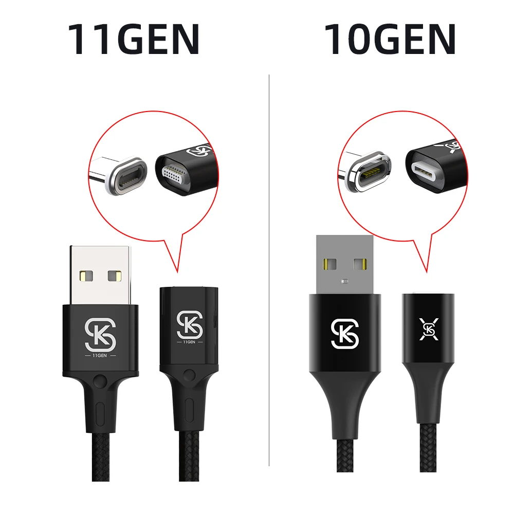 Магнитный кабель Micro USB SIKAI QC4.0 для iPhone Xr зарядный Usb C передачи данных быстрой