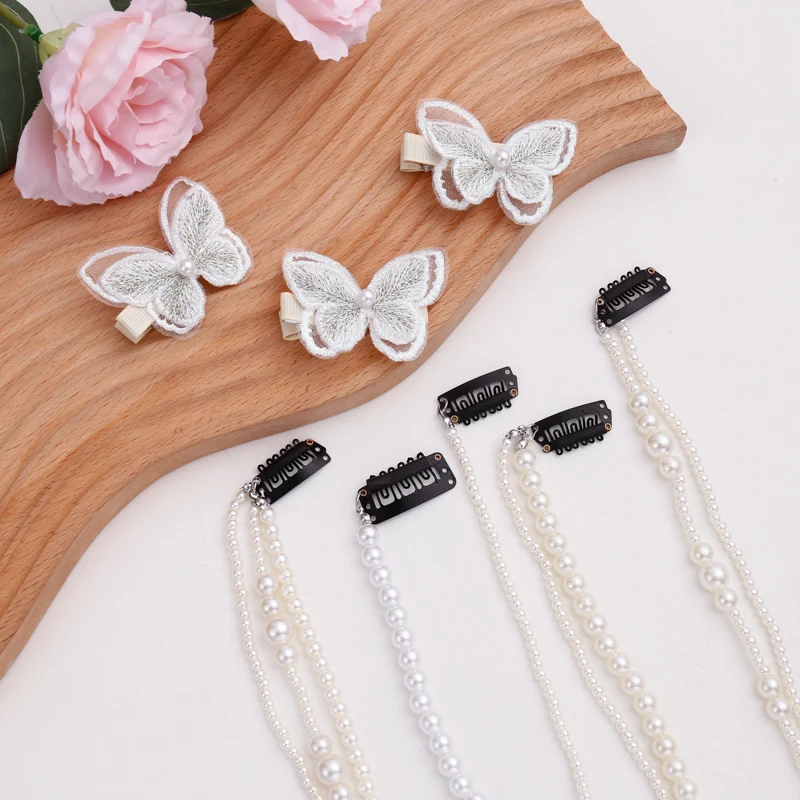 Такой же стиль как у Yang Chaoyue жемчужные Заколки Интернет знаменитости боковые