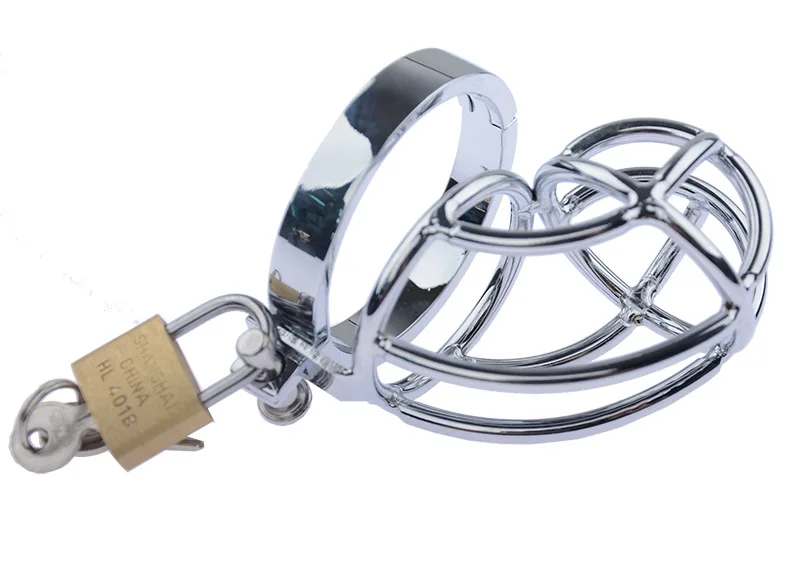 Кольцо для пениса из нержавеющей стали клетка кольцо с замком мужчин