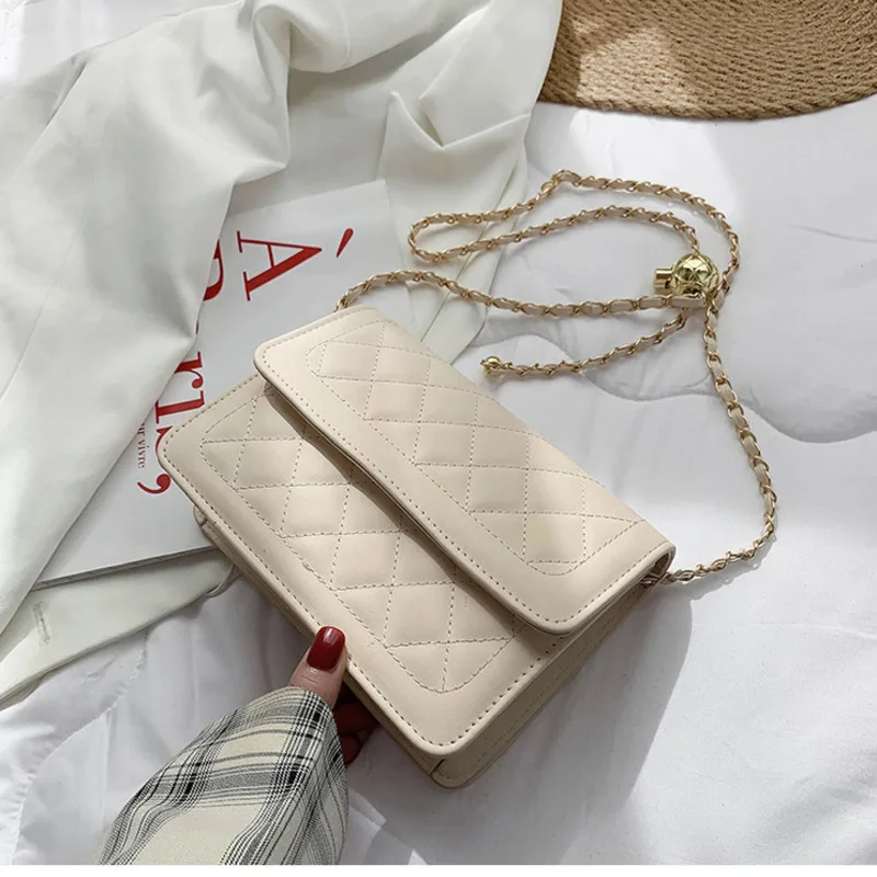 

Fashion Women's Bag 2021 Spring And Summer New Small Lattice Chain Small Square Bag Foreign Style Messenger Bag