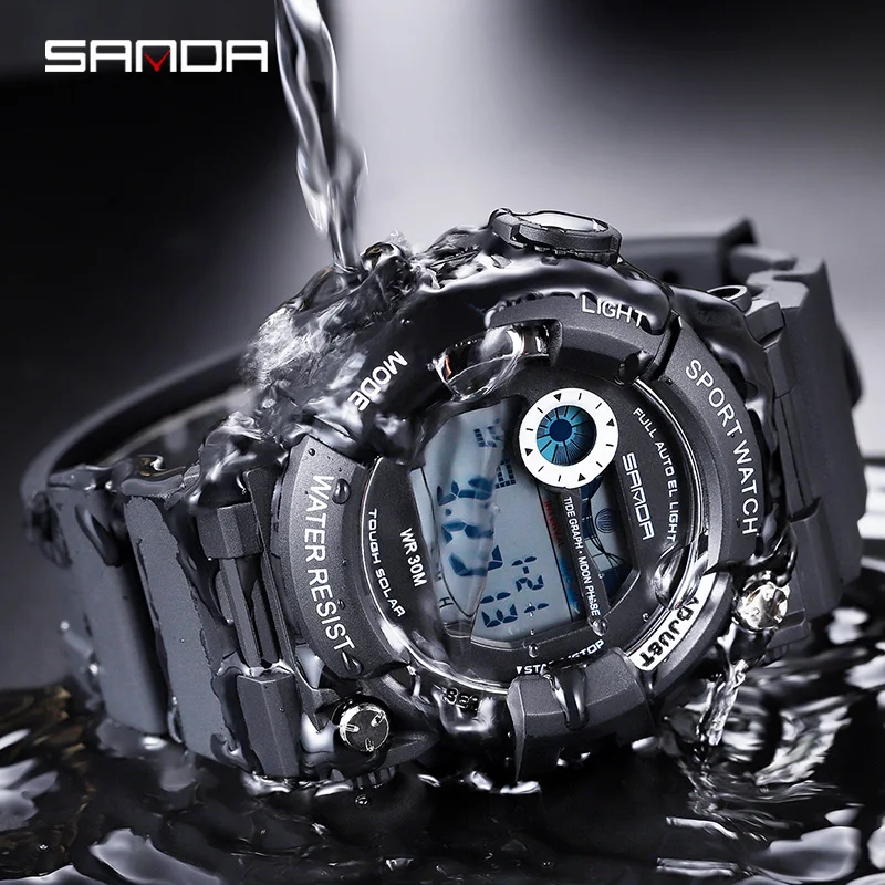 

SANDA Waterproof Mens Watches New Fashion Casual LED Digital Outdoor Sports Watch Men Multifunction Student Wrist Watches