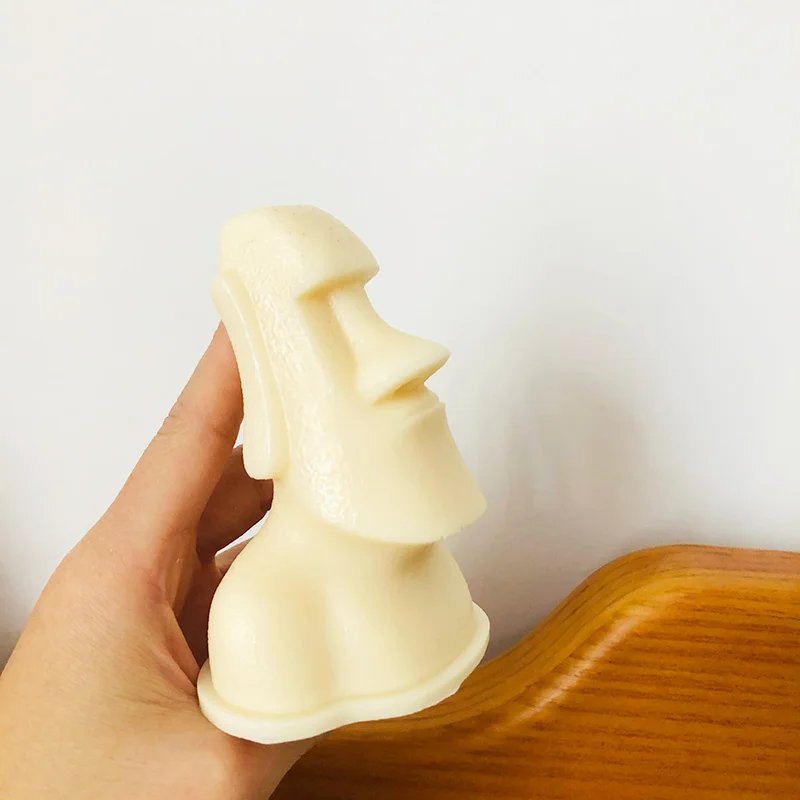

Scented Silicone Mold Moai Easter Island Stone Statue Handmade Candle Plaster Concrete Large DIY 3D Candle Mold Wax Making