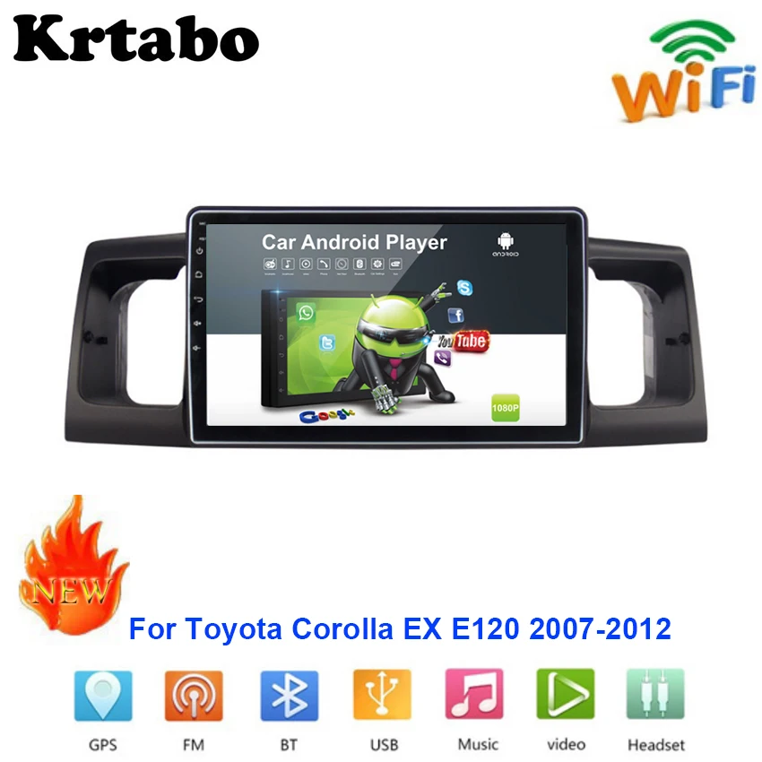 Автомобильный Радио Android мультимедийный плеер для Toyota Corolla EX E120 2007 2012