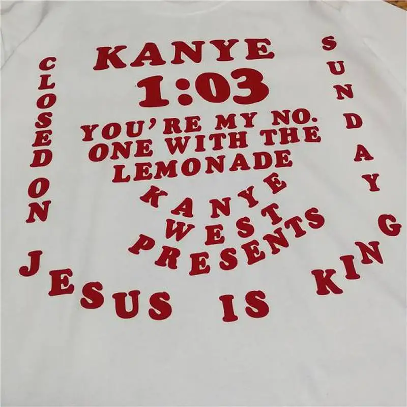 Новинка 19ss Футболка с принтом воскресенье закрытого Иисуса короля 3D цифровая
