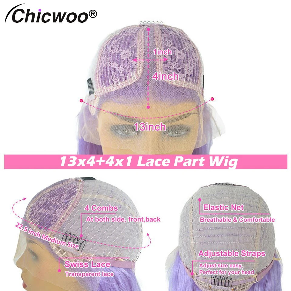 

Light Purple Lace Front Wig Bob Wig Brazilian Remy Straight Ombre Colored 1B Purple Bob Wig Lace Front Human Hair Wigs For Women