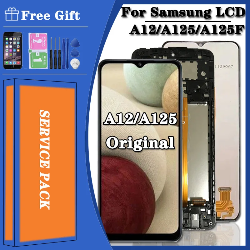 Оригинальный Для Samsung Galaxy A12 ЖК SM A12F A12F/DSN дисплей сенсорный экран дигитайзер для