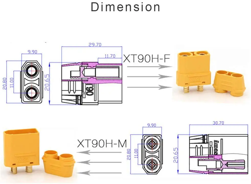 10 пар штепсельные разъемы amass xt90 free g