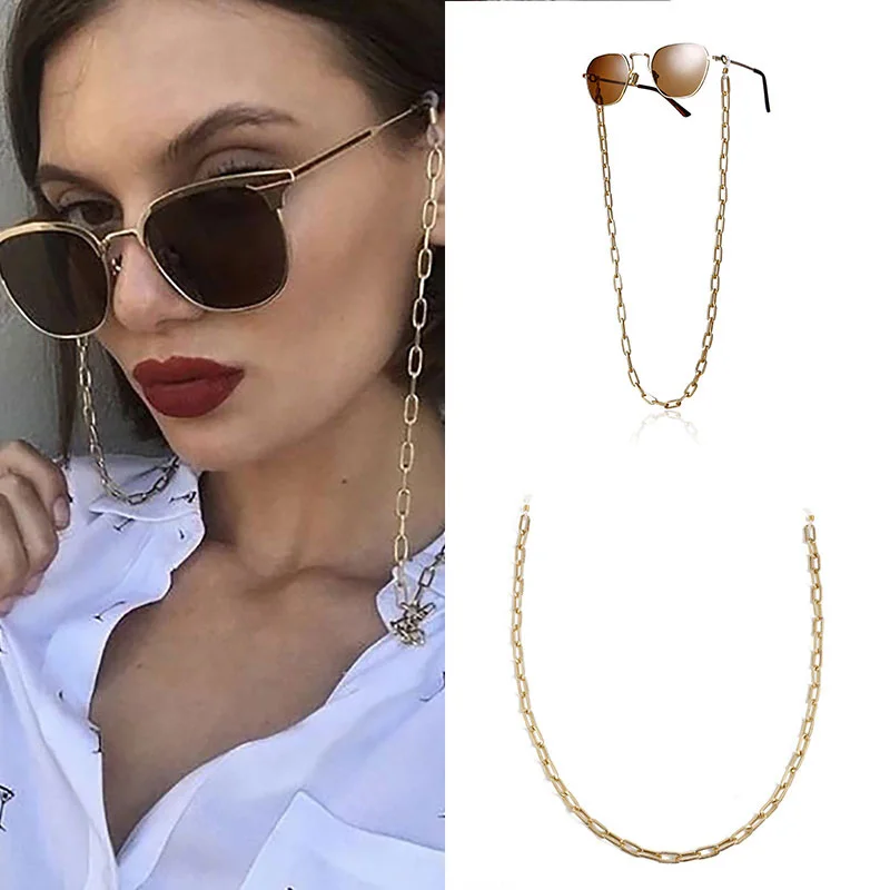 

1 шт. женские очки цепи модные солнцезащитные очки цепи золотые солнцезащитные очки держатель ожерелье очки фиксатор Аксессуары Анти-потер...