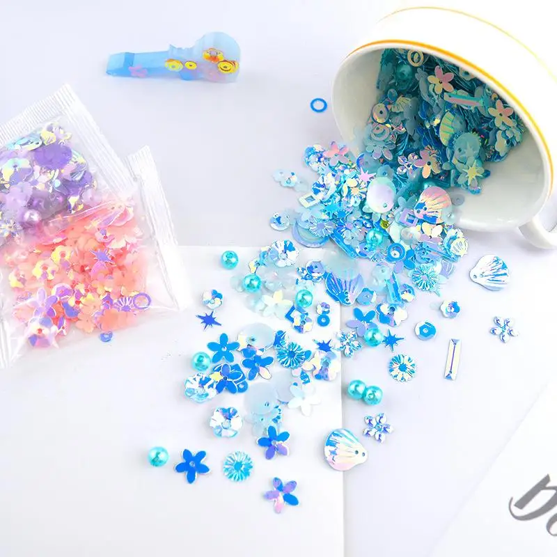

1Pack Of Mixed Sequin Glitter Filling DIY Nail Art Filler Flower Pearl Glitter Sequin Epoxy Resin Shell Sequin Sequin Decoration