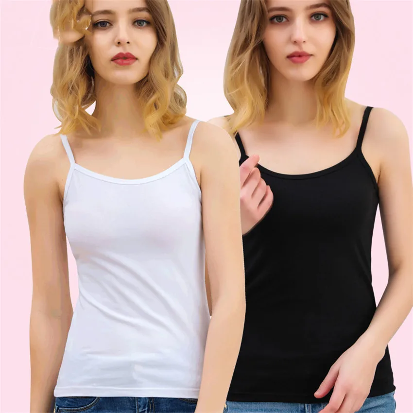 

New All-match Women Based Vest Tanks Black White Sleeveless Tees T-Shirt Fashion Summer Outfits Slim Ladies Tops Bottomings 1115