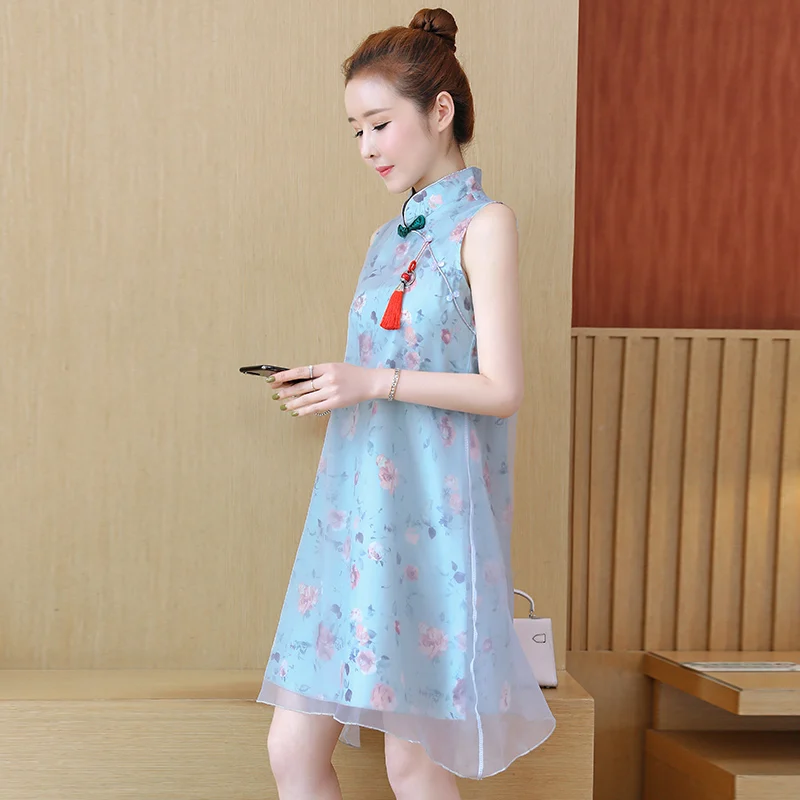 Вышивка cheongsam женское элегантное кружевное короткое китайское платье Ципао свадебное вечернее платье атласное платье без рукавов