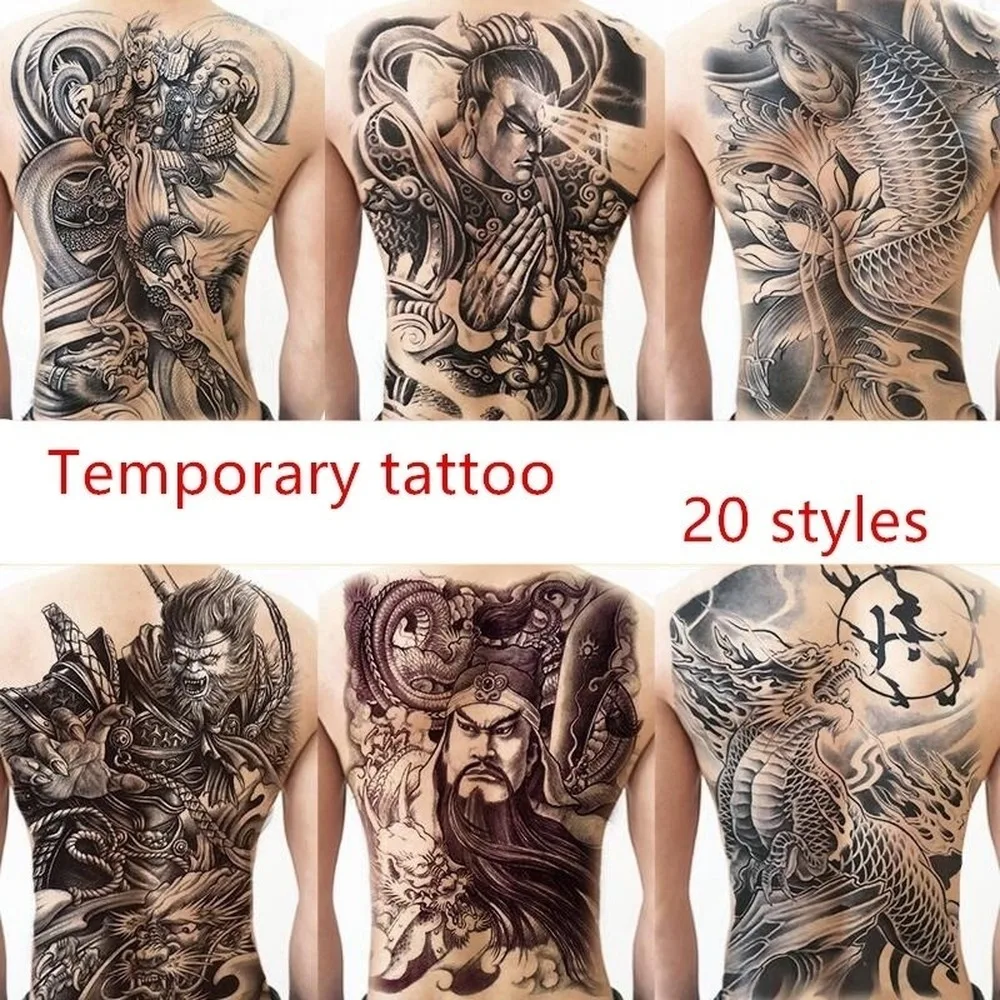 Большая задняя Временная тату наклейка водостойкая крутая искусственная