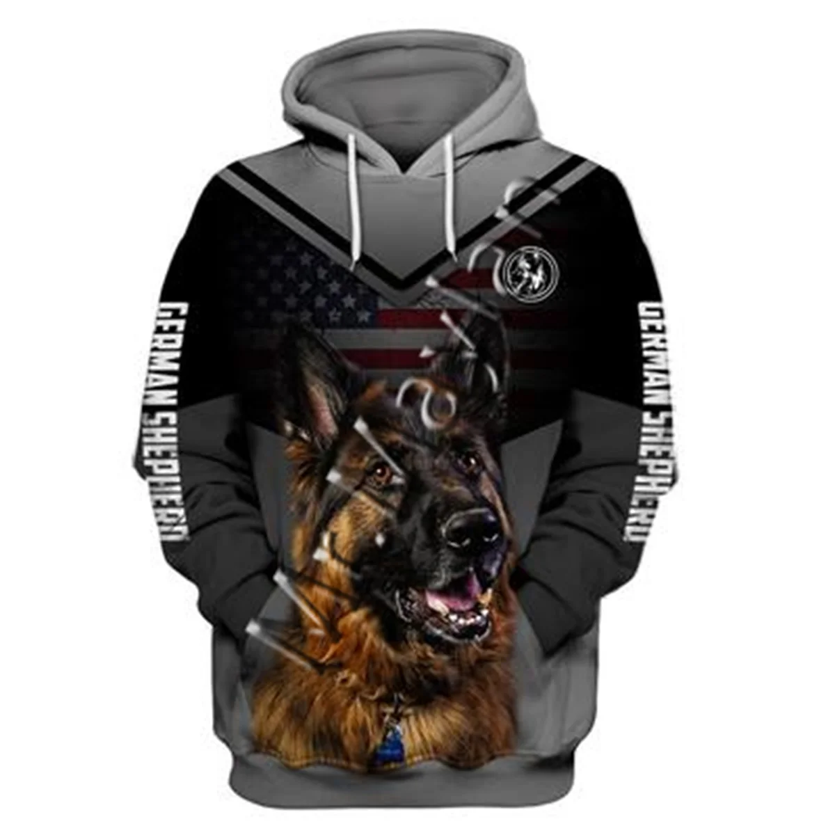 

Толстовки унисекс с 3D-графикой, свитшоты, художественная толстовка с рисунком собаки, немецкой овчарки, Мужская/Женская Повседневная Уличн...