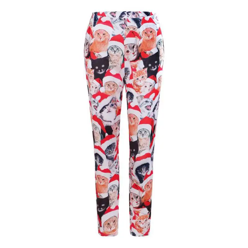 

Christmas print high-waist trousers new women's leggings fitness exercise slim home