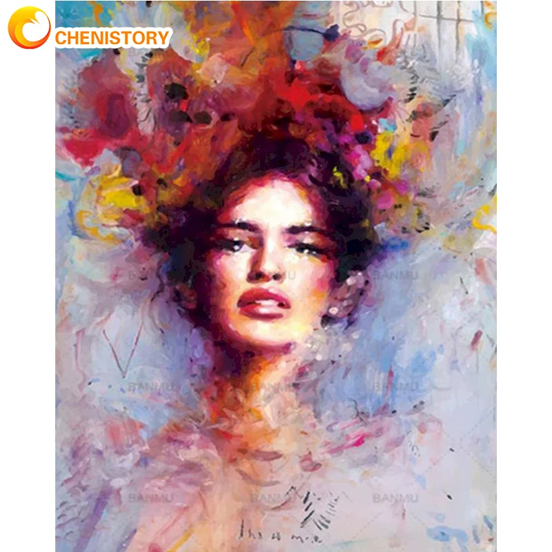 

CHENISTORY Paintings By Number Figure Kits Oil Pictures By Number Coloring Drawing Canvas Handpainted DIY Gift Home Decor Art