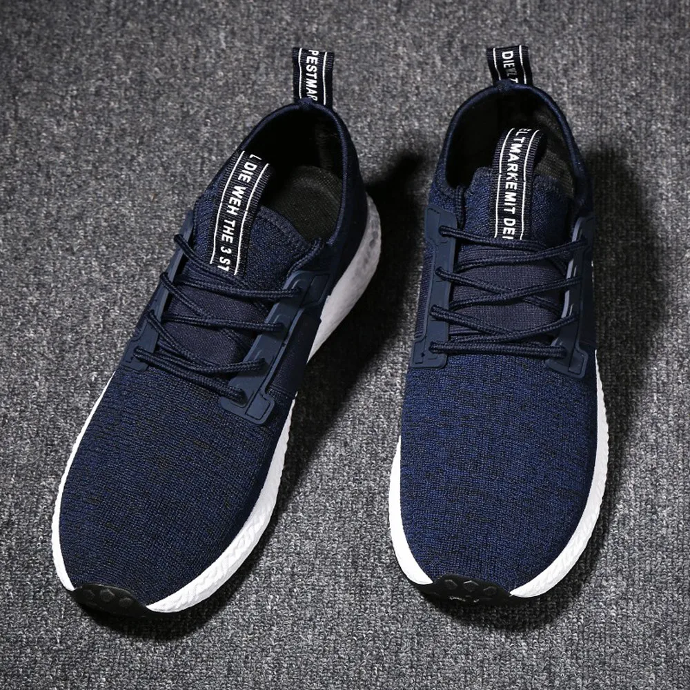 2019 мужские кроссовки модные одноцветные с дышащей сеткой перекрестной шнуровкой