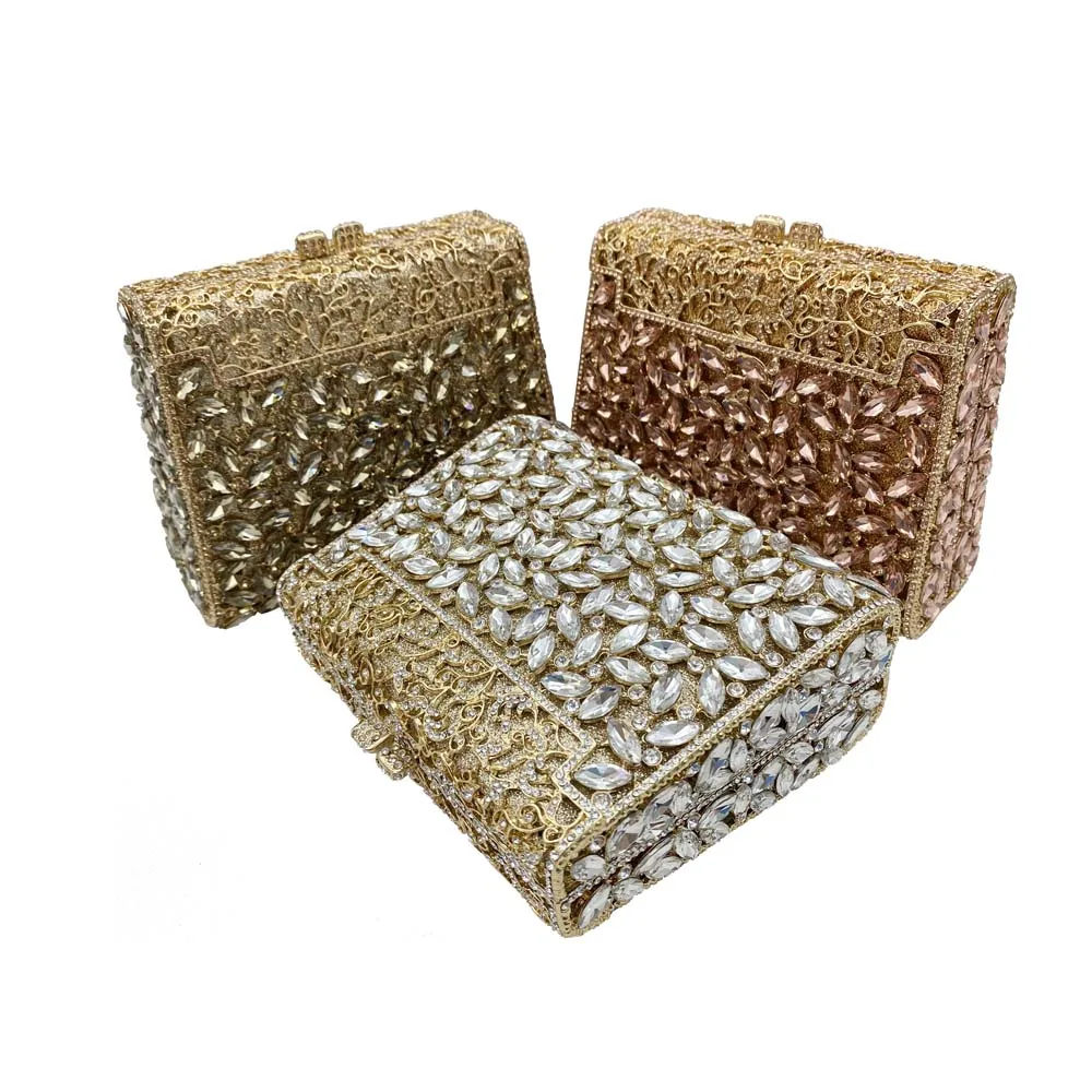 Diamond Evening Clutch Bag For Women Wedding Crystal Clutch Purse Chain Shoulder Bag Small Party Rhinestone Handbag