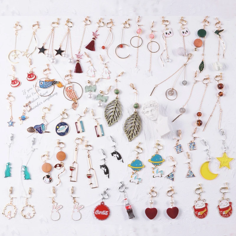 FENGLI Длинная цепочка милые серьги-кольца для женщин с изображением кролика Платье