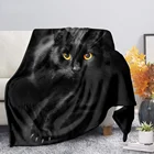 Бархатное плюшевое Флисовое одеяло с 3D принтом черной кошки, покрывало s, покрывало из шерпы, покрывало для диванакроватидивана, пододеяльник для взрослых