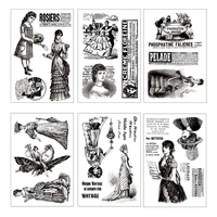 clear stamps vintage lady diy handmade women stamps transparent silicone stamp sheet rubber cling seal scrapbooking crafts decor