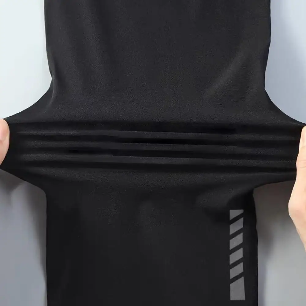 

Men Black 3/4 Length Pants Male Lace Up Casual Elastic Waist Summer Sport Running Joggers Trousers