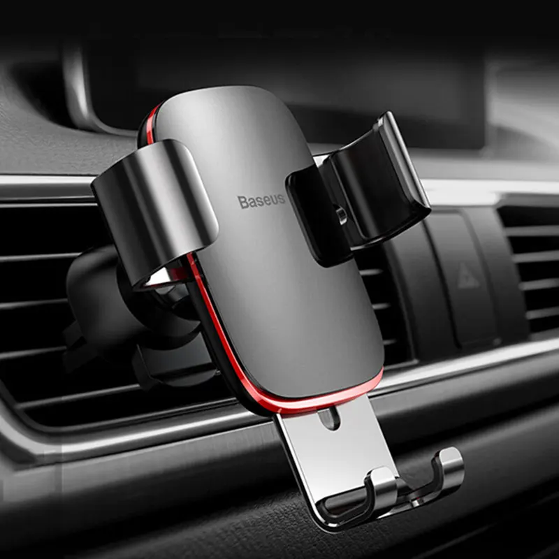 Phone Holder Black Baseus Air Outlet держатель для телефона в автомобиле авто-блокировка гравитационный Автомобильный держатель Универсальный держатель для телефона подставка крепление для iPhone 11 Pro X Xs 7 - Цвет: Phone Holder Black