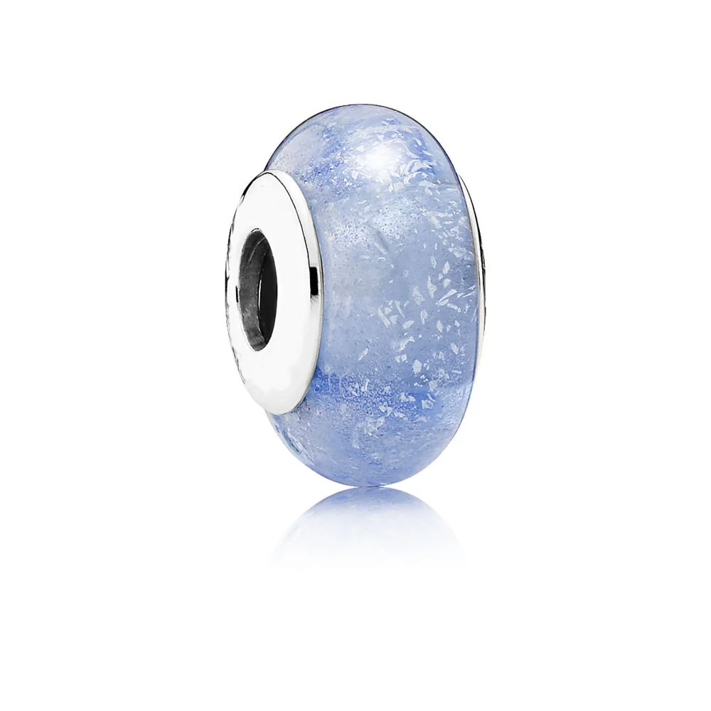

925 Sterling Silver Glass Beads Charms Blue Green Red Blue 9 Color For Women Pandora Bracelets Bangles Necklace