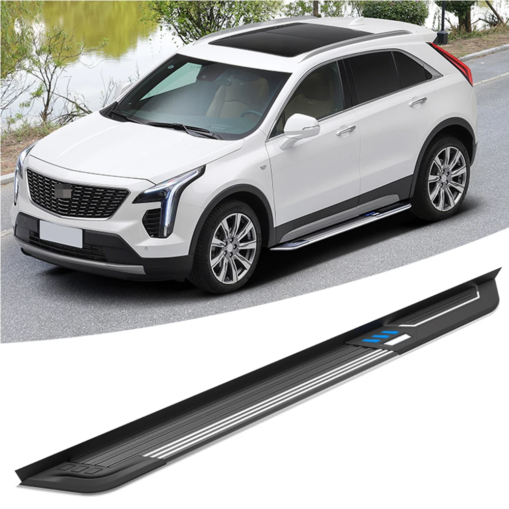 

2 Pieces Fit for Cadillac- XT4 2019 2020 2021 Aluminum Alloy Running Board Side Step Nerf Bar Platform Protector - Black