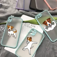 jack russell terrier dog phone case for iphone 8 7 plus x xr xs 12 11 pro max sky blue matte translucent cover