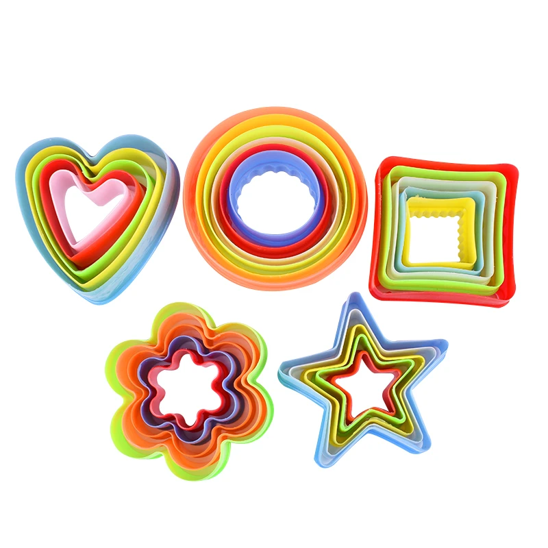

SKTN 5Pcs/set Heart Cookies Cutter Molds Plastic Cake Mould Biscuit Plunger Forms for Cookies Cake Decorating DIY Kitchen Baking