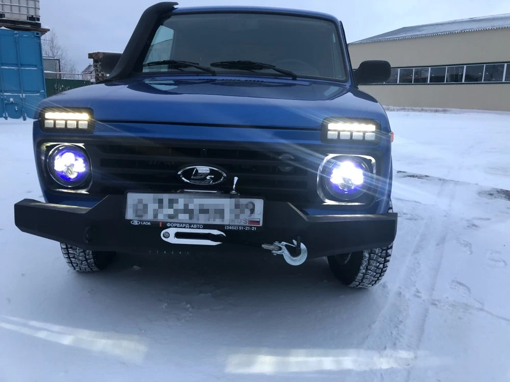 2 шт. Автомобильные светодиодные фары 7 дюймов H4 80 Вт синие фары для Jeep Wrangler JK CJ/Wrangler TJ для Suzuki Samurai Lada 4x4 urban Niva