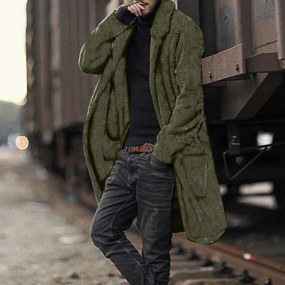 JAYCOSIN Мужская куртка модный свободный толстый зимний теплый плюшевый кардиган