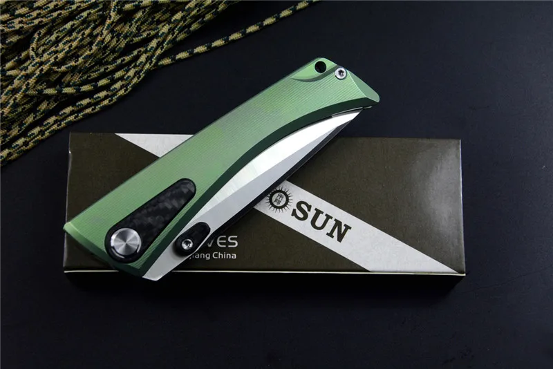Twosun M390 Knife TS80 Titanium Handle Survival Hunting Pocket Folding Knives with pocket clip for gift collections flipper open |