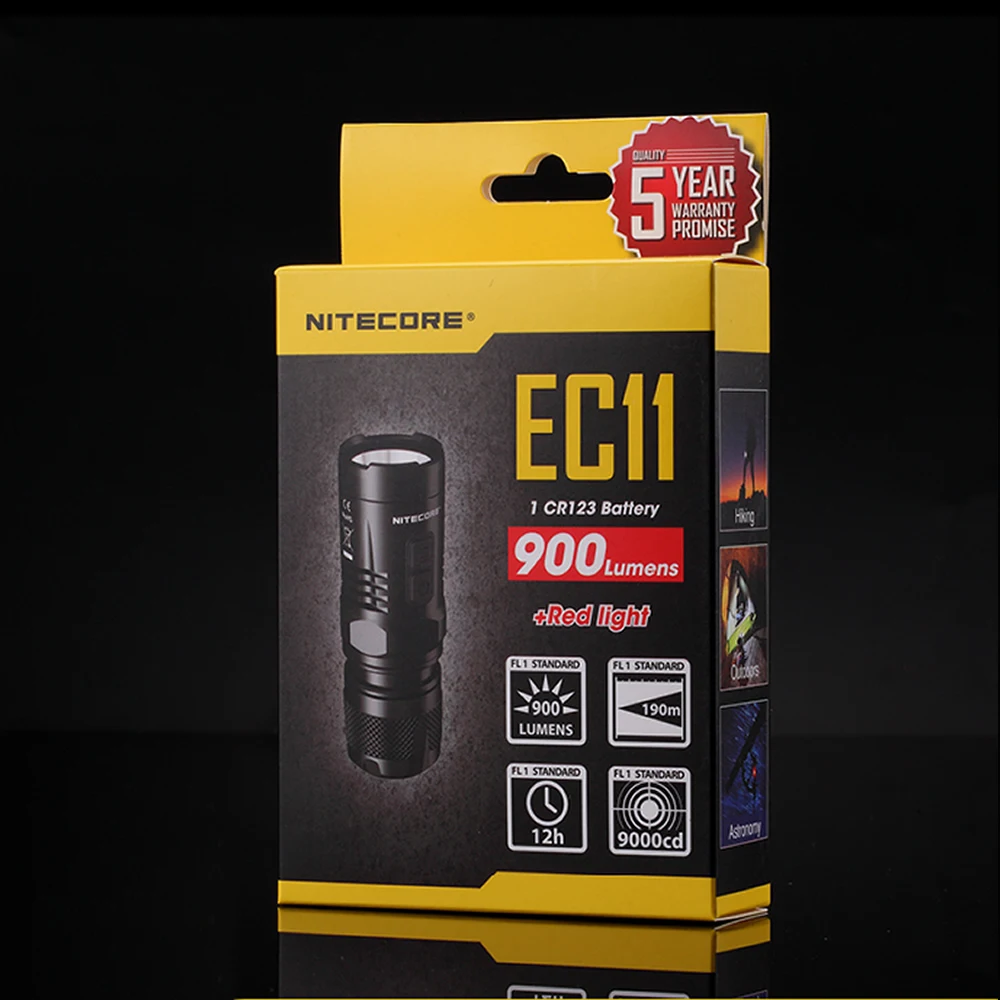 Распродажа светодиодный фонарик NITECORE EC11 XM-L2 U2 900 лм водонепроницаемый подбородок