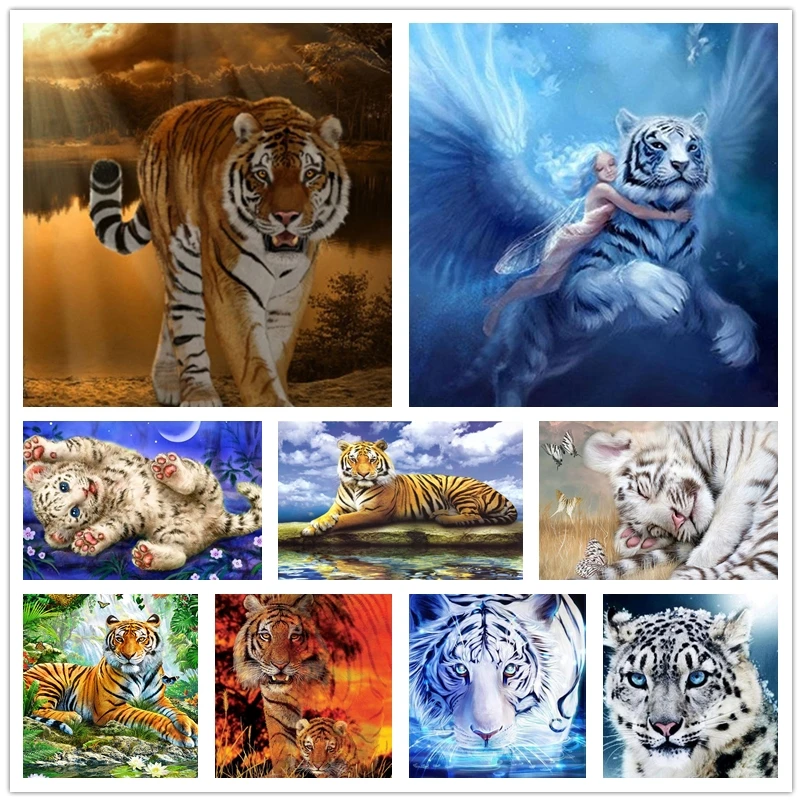 5D алмазная живопись тигр и девушка картина Стразы Алмазная вышивка животные