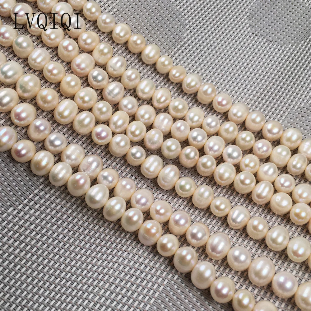 

LVQIQI Fine Natural Freshwater Pearl Beading Round Spacer Punch Loose Beads For jewelry making DIY Necklace Bracelet Accessories