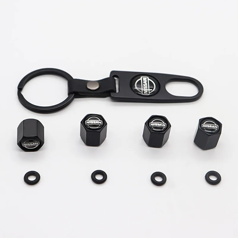 

3D metal car styling wheel tire valve cover distribution small wrench can also be used as a key ring suitable for NISSAN- logo