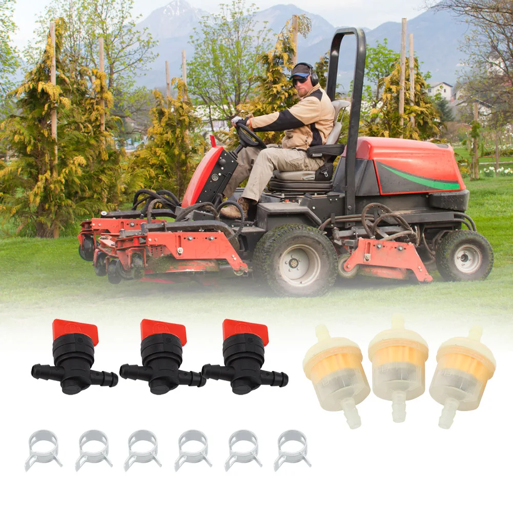 

Shut Off Values with Clamps Fuel Filters Set for Lawnmower 12pcs/set