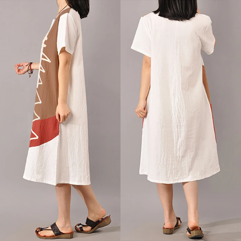 

Women Patchwork Sundress Fashion Stylish Comfortable 2020 Autumn Popular Maxi Casual Sleeveless Tunic Vestido Chic Female Dress