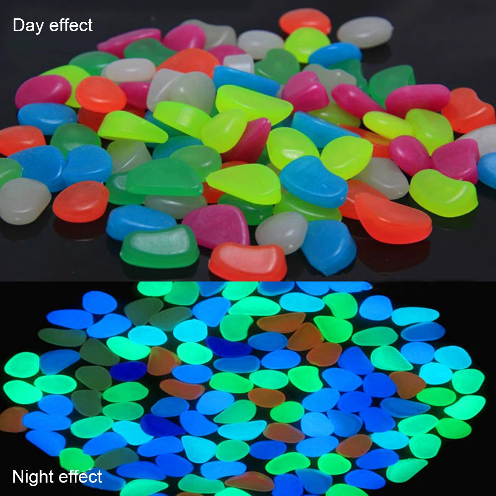 

200Pcs Luminous Pebbles Stones Glow In The Dark For Wedding Party Supplies Gardening Swimming Pool Bar Decoration Rocks