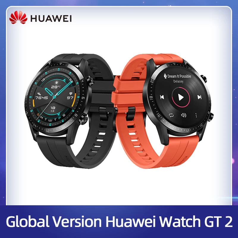 Best Price Huawei Watch GT 2 GT2 46mm Global Version Bluetooth 5.1 14 Days Battery Life Phone Call Heart Rate Android iOS Smart Watch