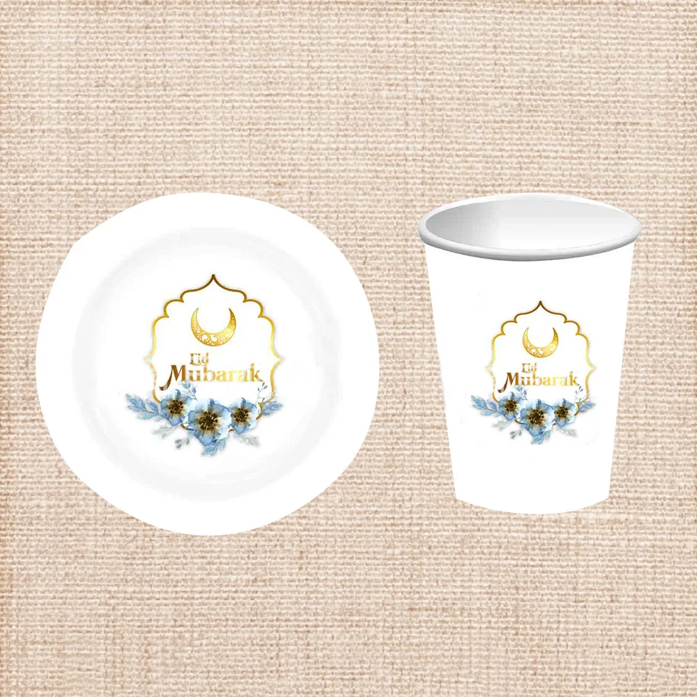 Lychee DIY мусульманская посуда для вечерние с цветочным узором 10 бумажных чашек